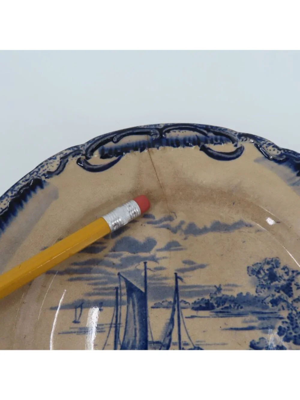 Empire Works Stoke On Trent Windmill Sailboat Scene Plates 6.6in 6.3in England